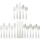 Amazon Basics 20-Piece Stainless Steel Flatware Set with Square Edge, Service for 4, Silver