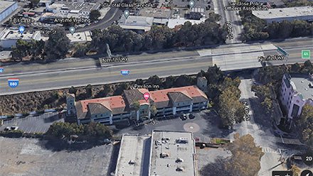 Aerial View of Pavilion Inn Jamboree San Jose

