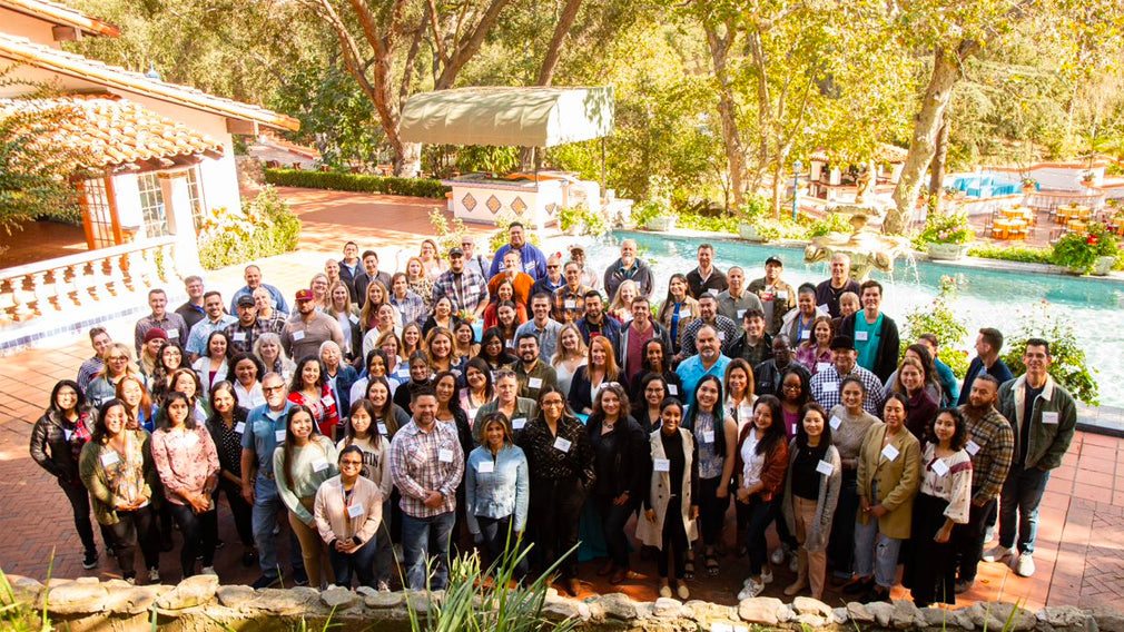 The Jamboree 2022 group photo from the all-hands retreat. 

